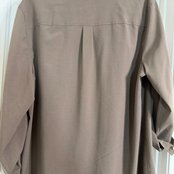 Chico's Lace Up Utility Tunic Top Roll Tab Sleeve Taupe Size 3 16 - Picture 4 of 5